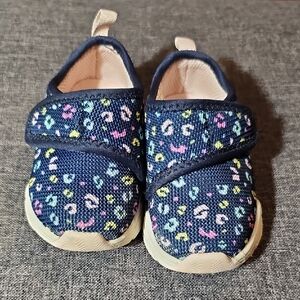 Carter's Navy Flower Girls Size 4 Sneakers Tennis Shoes slip On Toddler 4m